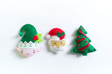 Toy Made Of Felt To Decorate The Christmas Tree. New Year Home Decor.