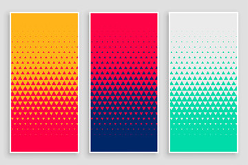 Canvas Print - triangle halftone pattern in different colors