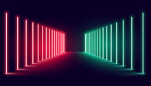 Red And Green Neon Light Stage Background Design