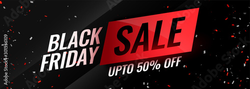 Photographie black friday event sale with confetti design
