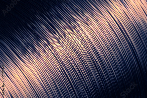 Cuadros en Lienzo Close-up of a large skein of gray iron wire