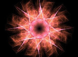 Poster - lacy colorful clockwork pattern. digital fractal art design. abstract design of sacred symbols signs