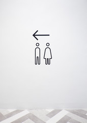 Restroom male and female sign