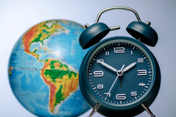 Wall Mural - traditional round alarm clock with bells