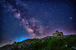 Milky way and the observatory on the flowery hill in Tokushima, Japan