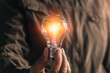 © lovelyday12 - businessman hand holding lightbulb. idea Alternative energy concept saving electricity