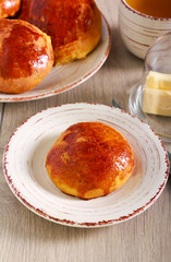 Pumpkin buns served on plate