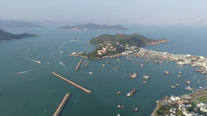 Canvas Print - Aerial view sunset at Cheung Chau of Hong Kong