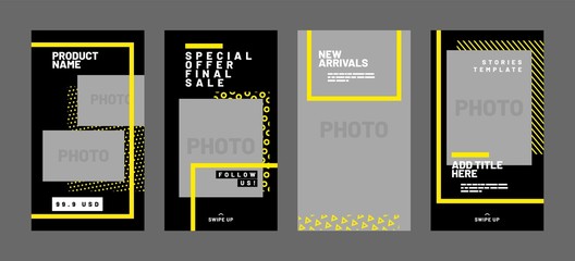 Wall Mural - stories template set for banner sale, presentation, flyer, poster, invitation. screen backdrop for m