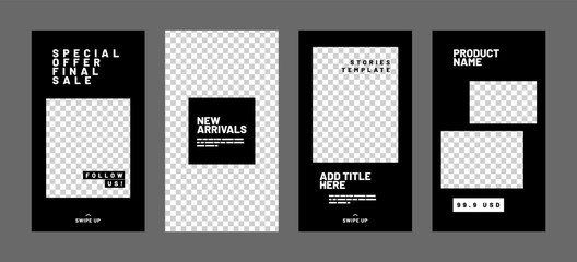 Wall Mural - stories template set for banner sale, presentation, flyer, poster, invitation. screen backdrop for m