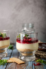 Canvas Print - Delicious dessert in glass