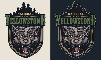 Wall Mural - Colorful national park vintage logotype