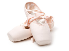 Brand New Ballet Shoes Isolated On White Background