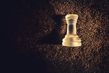 Dramatic white Rook Chess piece