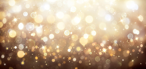 Wall Mural - abstract vintage background - golden lights with stars