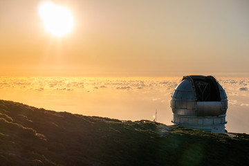 Wall Mural - view of observatories from top of roque de los muchachos, la palma