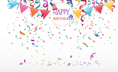 Poster - Lots of colorful tiny confetti and ribbons on transparent background. Festive event and party. Multicolor background.Colorful bright confetti isolated on transparent background