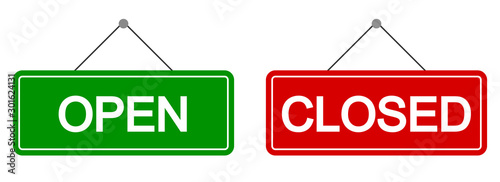 Fotomural Open and closed sign set. Vector