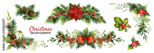Fotografía Christmas decor elements set for your design