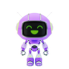 Wall Mural - Cute little robotic toy, 3d rendering