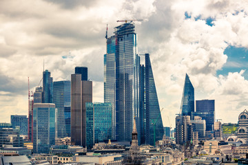 Wall Mural - City of London view, business, banking and office area. London, UK 