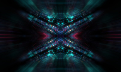 Poster - abstract futuristic technological background, floating circuits, charts, digits elements. nano chip 