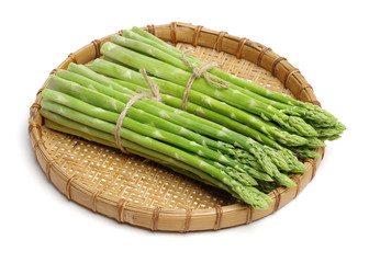 Wall Mural - Asparagus on white background