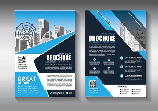 Business abstract vector template. Brochure design, cover modern layout, annual report, poster, flyer in A4 with colorful triangles, geometric shapes for tech, science, market with light background