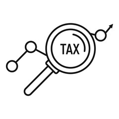 Poster - tax magnifier icon. outline tax magnifier vector icon for web design isolated on white background