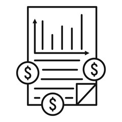Poster - Finance graph icon. Outline finance graph vector icon for web design isolated on white background