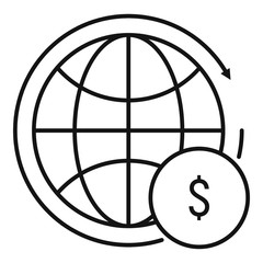 Poster - Global finance icon. Outline global finance vector icon for web design isolated on white background