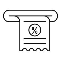 Poster - Payment receipt icon. Outline payment receipt vector icon for web design isolated on white background