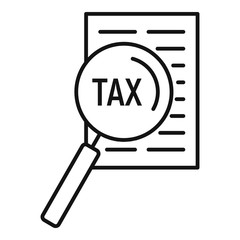 Poster - tax magnifier icon. outline tax magnifier vector icon for web design isolated on white background