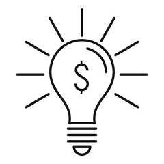 Poster - bulb money idea icon. outline bulb money idea vector icon for web design isolated on white backgroun
