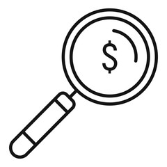 Poster - money magnifier icon. outline money magnifier vector icon for web design isolated on white backgroun