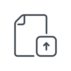 Fototapete - Upload file line icon. Export document vector outline sign.