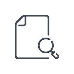 Fototapete - Search file line icon. Document with magnifier vector outline sign.