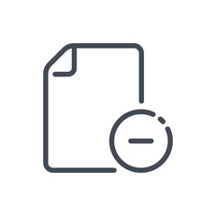 Fototapete - Delete file line icon. Remove document vector outline sign.