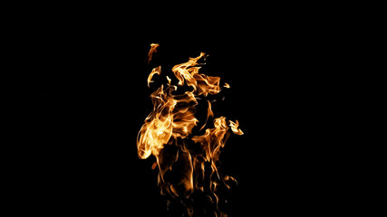 Fire flames on black background. fire on black background isolated. fire patterns