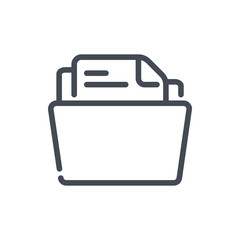 Poster - folder with file line icon. folder with document vector outline sign.