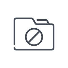 Poster - Blocked folder line icon. Folder with problem vector outline sign.