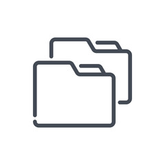 Fototapete - Folder transfer line icon. Scope of folders vector outline sign.