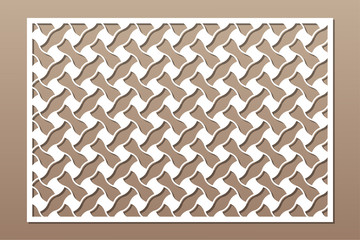 Wall Mural - Decorative card for cutting. Linear geometric celtic weaving pattern. Laser cut. Ratio 2:3. Vector illustration.