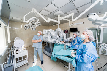 Wall Mural - Modern surgical system. Medical robot. Minimally invasive robotic surgery.