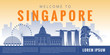 Singapore ciry landmark landscape vector graphic design