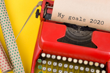 Poster - Christmas concept - red typewriter with the text 