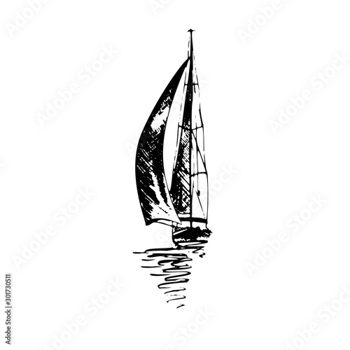 Dekoracja na wymiar  jachty-zaglowe-szkuner-statki-w-stylu-graficznym-wykonane-czarnym-tuszem-wektor-rysowania-recznego-i