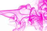 Fototapeta Motyle - art of pink smoke abstract on white background. movement of ink color