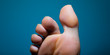 Athlete foot extreme close up seen from below