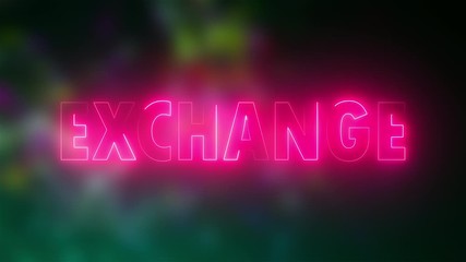 Poster - Text Exchange of letters with a neon effect, 3d rendering background, computer generated